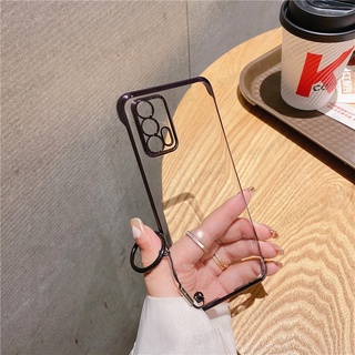 เคสโทรศัพท์มือถือแบบใส กันกระแทก ไร้ขอบ รูขนาดใหญ่ สําหรับ OPPO Reno 3 4 5 6 7 8 Pro 5 6 8 Pro+ 7SE iQOO NEO 5 6