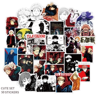 มหาเวทย์ผนึกมาร 50pcs Jujutsu Kaisen Anime Sticker PVC Graffiti Sticker Luggage Phone Cartoon Sticker