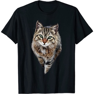 เสื้อยืดโอเวอร์ไซส์ใหม่สไตล์ Hot Sale เสื้อยืด Brown Cat Green EyesS-3XL