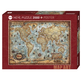 HEYE: THE WORLD – MAP ART by Rajko Zigic (2000 Pieces) [Jigsaw Puzzle]