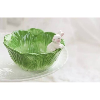 ถ้วยชามเซรามิค ทรงกะหล่ำปลี Cabbage Rabbit Salad Bowl