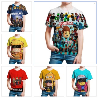 *3-13 ปี *110-160* Roblox เสื้อยืดแขนสั้น คอกลม พิมพ์ลายการ์ตูนเกม 3D แฟชั่นฤดูร้อน สําหรับเด็กผู้ชาย และเด็กผู้หญิง