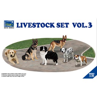 Riich Model 1/35 RV35021 Livestock Set Vol.3 （six dogs)