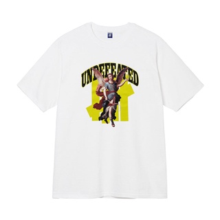 [100% Cotton] Undefeated เสื้อยืดแขนสั้น ทรงหลวม ลายบาสเก็ตบอลห้าบาร์ สไตล์สตรีท สําหรับผู้ชาย และผู้หญิง