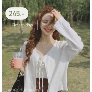 *ของเข้าเพิ่มแล้วค่ะ*☁️🥣ราคา245.- เซ็ตเสื้อคลุมผูกมินิโบว์ แขนยาว