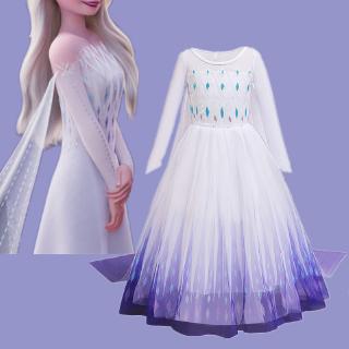 Girls Dress Elsa 2 Dress Party Vestidos Girl Clothing Anna Snow Queen Print Birthday Princess Dress Elza Kids Cosplay Costume