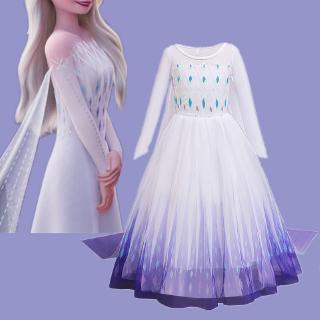 Girls Dress Elsa 2 Dress Party Vestidos Girl Clothing Anna Snow Queen Print Birthday Princess Dress Elza Kids Cosplay Costume