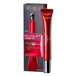 LOREAL Revitalift Laser x3 ANTI-AGING TRANSFORMING Eye Cream 15ml. อายครีม บำรุงผิวรอบดวงตา