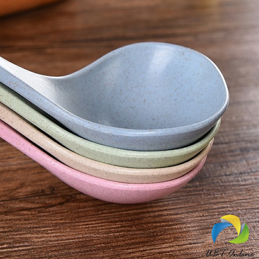 UBT ช้อนซุปทำจากฟางข้าวสาลี กระบวยตักอาหาร กระบวยซุป พลาสติก Plastic soup spoon with long handle ราคา ถูกที่สุด ดีลบีเคเค แกลเลอรีภาพที่ 6