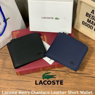 กระเป๋าสตางค์ Lacoste Mens Chantaco Leather Short Wallet ใบสั้น