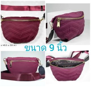🎒💼👛กระเป๋าสะพาย +คาดอกผ้าไนล่อนแบบด้าน ปักตารางทั้งใบ ขนาด 9"  มีทั้งหมด 2 ซิป  มีให้เลือกด้วยกัน  4 สีค่ะ#17065