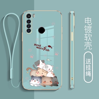 เคสโทรศัพท์มือถือ กันลื่น กันฝุ่น ลายการ์ตูนแมว พร้อมสายคล้อง สําหรับ redmi note 9 note 9s note 9 pro note 8 note 8 pro note 7 note 7 pro note 8t