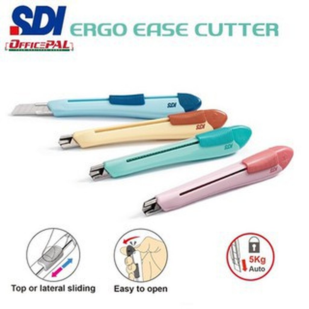 SDI เอสดีไอ มีดคัตเตอร์ ERGO EASE รุ่น 0437C  คละสี  (จำนวน 1 ด้าม)