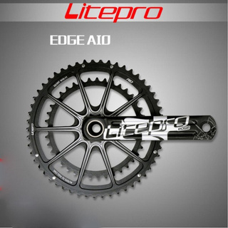 Litepro Edge bord AIO Road Crankset Crank 130BCD 53-39t 50-34t 52-36t สำหรับรถยนต์สำหรับจักรยานเสือหมอบจักรยานพับชิ้นส่วนจักรยาน