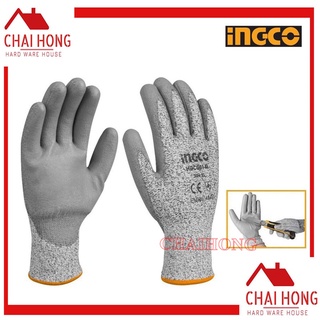 ถุงมือกันบาด INGCO HGCG01-XL ถุงมือเซฟตี้ เคลือบสาร PU กันลื่น ถุงมือนิรภัย ถุงมือกันคม