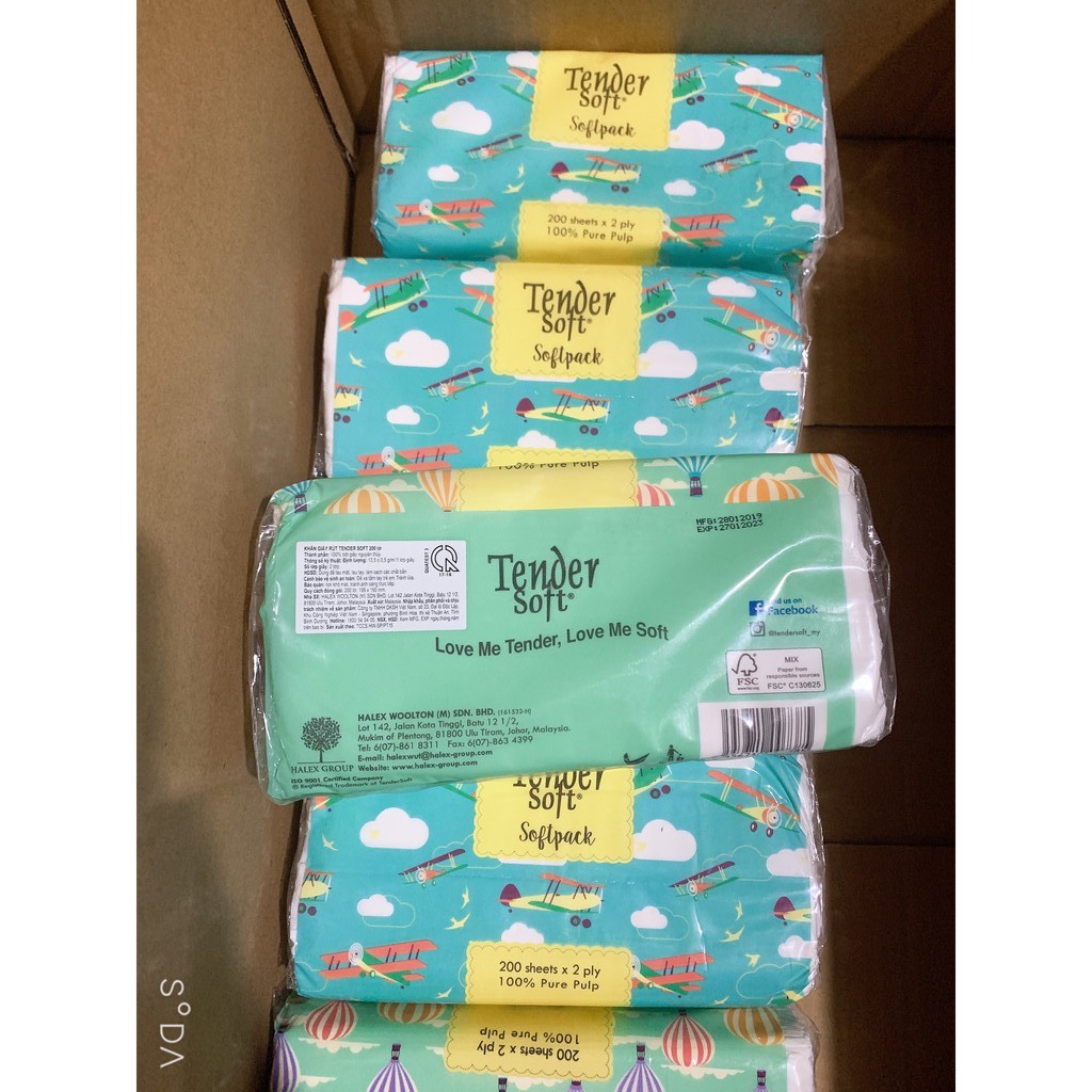 กระดาษทิชชู่ 2 ชั้น Tender Soft DKSH 200-Sheet