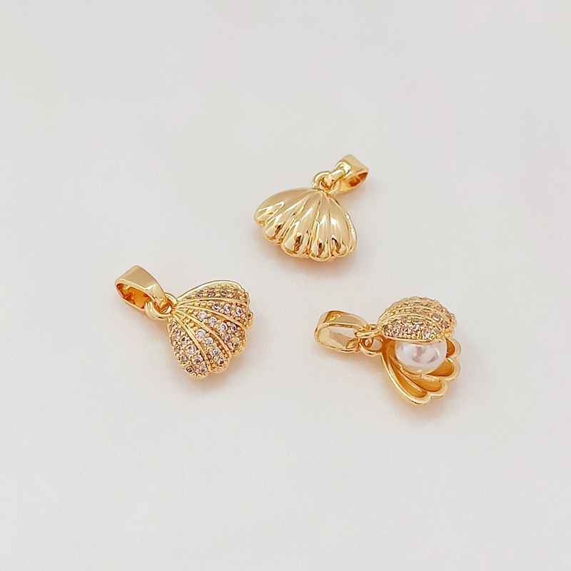 จี้สร้อยคอ สร้อยข้อมือ ชุบทองแดง 14k ประดับเพทาย และไข่มุก แฮนด์เมด DIY