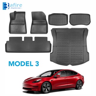 Tesla อุปกรณ์เสริมBAFIRE 3D Floor Mats For Tesla Model 3 2021 2022 Custom Floor Mats Fully Surrounded Floor Liner Waterr