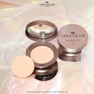 GINA GLAM Long Wear Matte Stay - G40 จีน่าแกรม แป้งพัฟ+รองพื้นเรียบเนียนและปกป้องผิวจากแสงแดด SPF 15 กันน้ำ คุมมัน