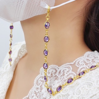 สายคล้องแมส พลอยอเมทิสต์ MS12N224