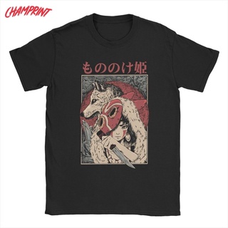 T-shirt  เสื้อยืด พิมพ์ลายการ์ตูนเจ้าหญิง Mononoke Hime สไตล์คลาสสิกS-5XL