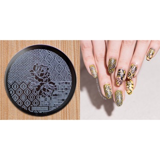 Nail art plate (hehe-77) แผ่นพิมพ์ลายเล็บ