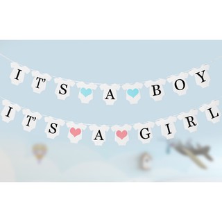 ป้ายอักษร It"s 💙 A 💙 BOY &amp; It"s 💗 A💗 GIRL น่ารัก น่ารัก แบบกระดาษ A02