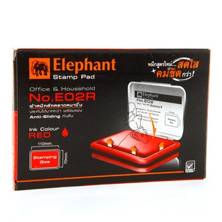 แท่นประทับ สีแดง ตราช้าง  E02R/Stamp Pad Red Elephant E02R