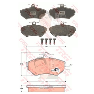 GDB1266 ผ้าเบรค-หน้า(TRW) (เนื้อผ้า COTEC) VW PASSAT(B5) 1.8 98-00