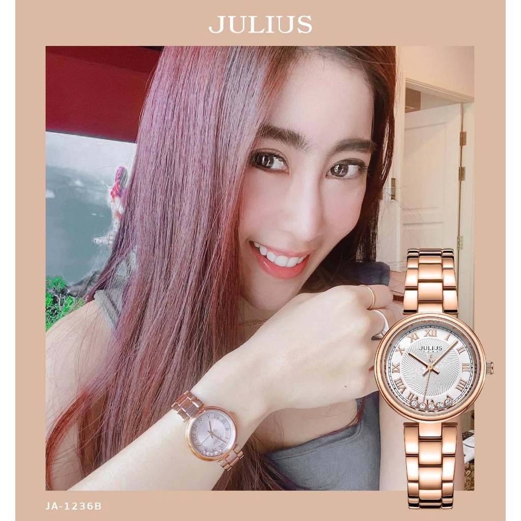 นาฬิกา julius ของแท้ ประกันศูนย์ไทย 1 ปี รุ่นJA1236 แบรนด์เกาหลี กันน้ำ สาย 2 กษัตริย์ เพชรกลิ้ง