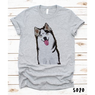 เสื้อยืดโอเวอร์ไซส์Siberian Husky T-shirt (ไซบีเรียนฮัสกี) 5020,7024S-3XL