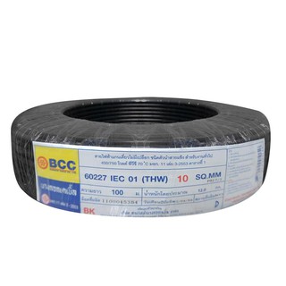 THW power cord ELECTRIC WIRE THW IEC01 BCC 60227IEC01 1X10SQMM 100M BLACK Power cable Electrical work สายไฟ THW สายไฟ TH