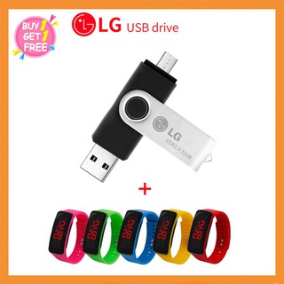 usb otg ความเร็วสูง 32GB 2.0ไดรฟ์ปากกาแฟลชไดรฟ ปากกาไดรฟ์ USB Stick จัดเก็บข้อมูลภายนอก พร้อมนาฬิกาข้อมือน