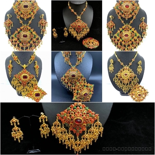 เครื่องประดับชุดไทย ชุดไทยลงยาสร้อยคอมาใหม่ต่างหูสร้อยคอและห…