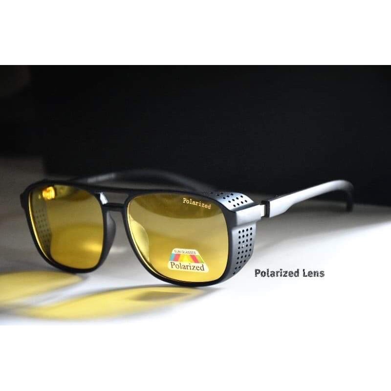 แว่นตัดแสงสำหรับกลางคืนและกลางวันมีขอบข้างบังลม(คนผ่าตัดตาลอกตาแนะนำเลนส์สีดำ)