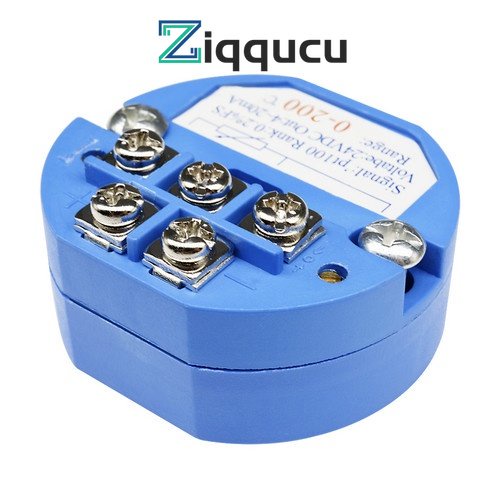 Ziqqucu RTD PT100 เซ ็ นเซอร ์ อุณหภูมิเครื ่ องส ่ งสัญญาณ 0 ถึง 100°C/200°ซี 4-20MA DC 24V