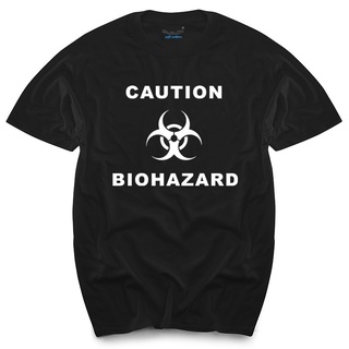 เสื้อยืดโอเวอร์ไซส์รูปแบบใหม่ขายร้อน Camiseta ข้อควรระวัง Biohazard ป้ายเตือน Signo TShirtS-3XL