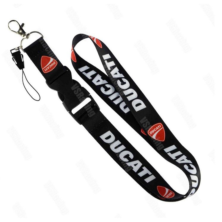 สายห้อยคอ มือถือ กุญแจ ดูคาติ สีดำ Black Ducati Neck Strap Lanyard for cellphone or motorcycle key case