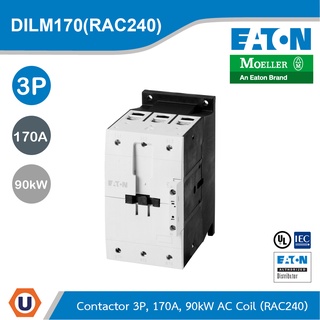 EATON DILM170(RAC240) แมกเนติก 3P, 380V 400V 90 kW, RAC 240:190 - 240 V 50/60 Hz,AC Operation,Screw Terminals | Ucanbuys