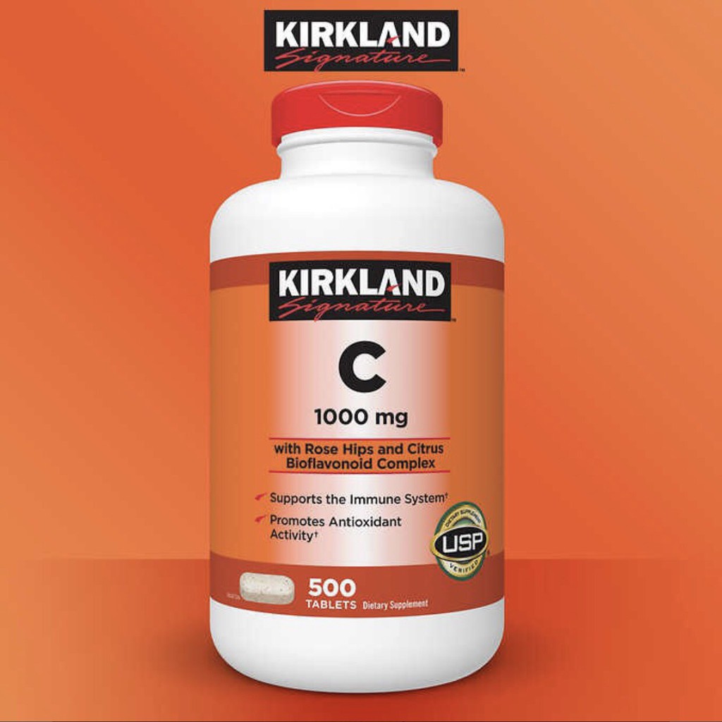 Kirkland Signature [2v18 Vitamin C1000mg500tabletsถูกสุดในไทย]วิตามินซีเสริมสร้างภูมิคุ้มกัน