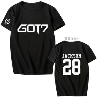 เสื้อยืดผ้าฝ้ายพิมพ์ลายเสื้อยืดแขนสั้น พิมพ์ลาย GOT7 Jackson WANG TEAM WANG JB แฟชั่นฤดูร้อน สําหรับผู้ชาย และผู้หญิง S-