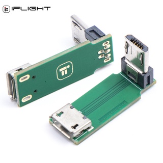 1 ชิ้น IFlight L-Type 90° บอร์ดอะแดปเตอร์ Micro USB ตัวเมีย USB เป็น Micro USB ตัวผู้ สําหรับโดรน คอร์ดคอปเตอร์วิทยุบังคับ FPV