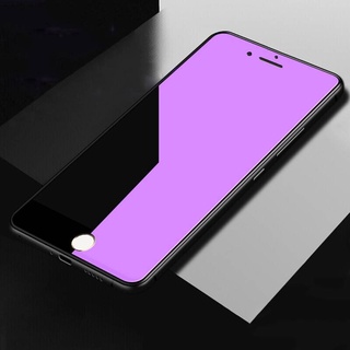 2pcs Anti Blue-ray Purple Glass on the For iPhone 7 8 6 6s Plus Tempered Glass For iPhone x xs xr 11 12 se Screen Protector Front Film