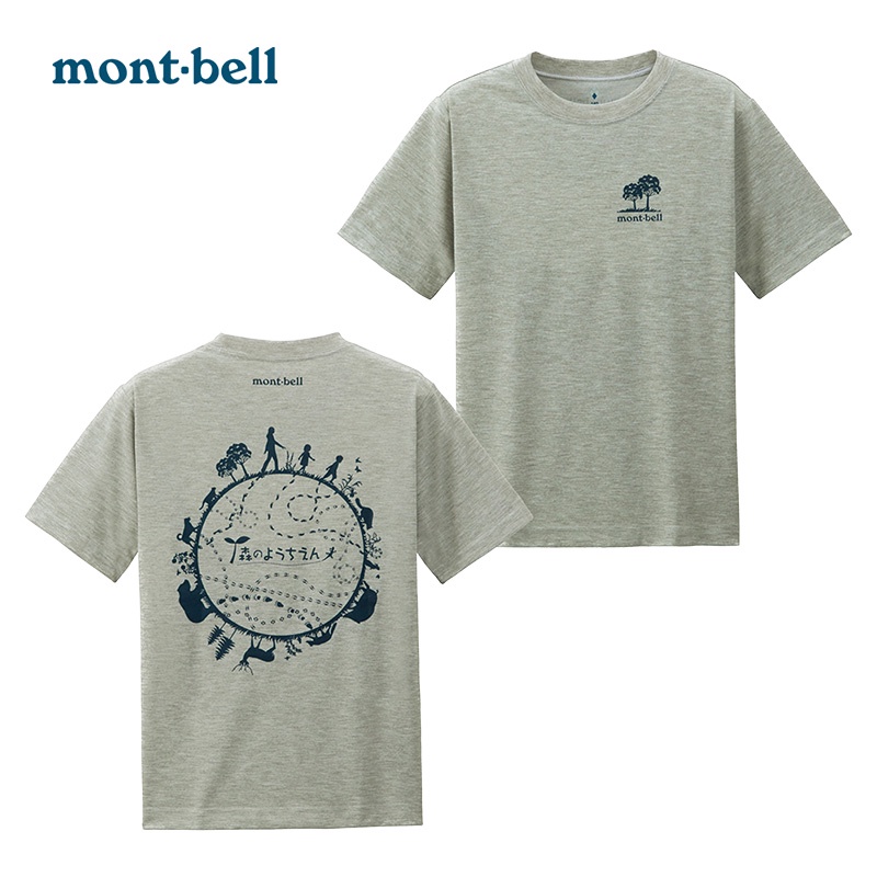 Montbell Japan Mengbei Ounian เสื้อยืดลําลองสําหรับผู้ชายผู้หญิงแขนสั้นคอกลมพิมพ์ลายการ์ตูน