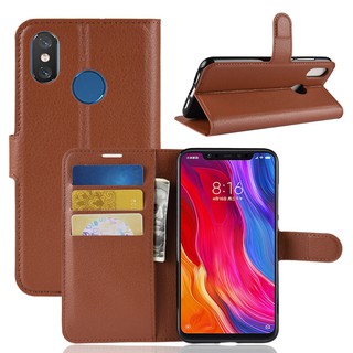 กรณีเคสโทรศัพท์มือถือหนัง Pu สําหรับ Xiaomi Mi 8 Mi 8เคสมือถือ