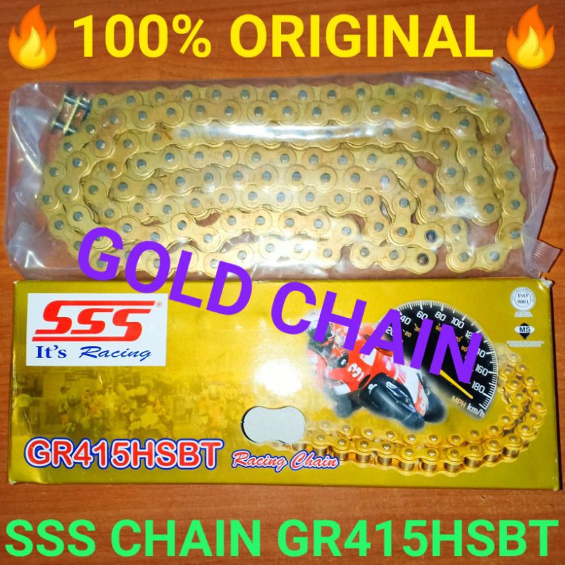 SSS RACING CHAIN 415 (ทอง PENUH)
