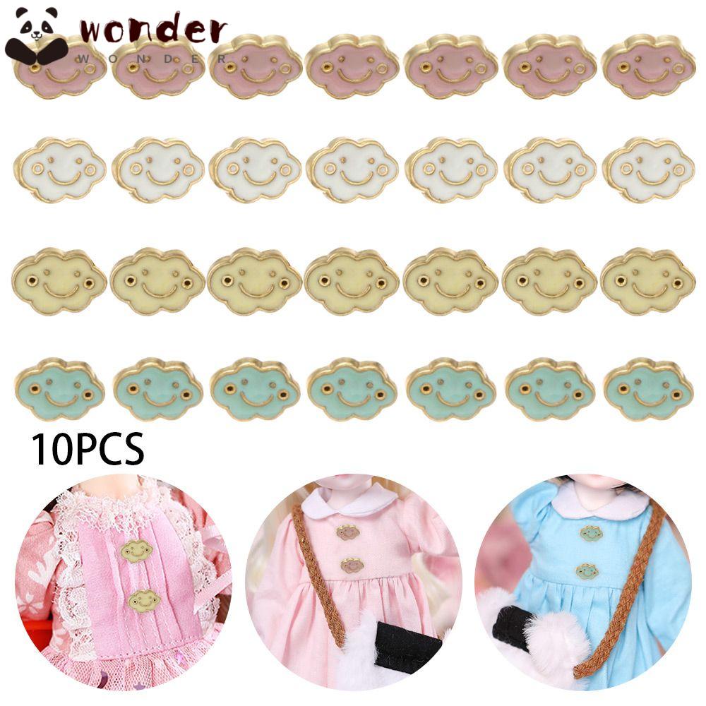WONDERFUL 10Pcs Mini Sewing Kids Manual Cloud Shape Doll Buttons Girls Toys Scrapbooking DIY Dolls Garment Supplies Handmade Doll Clothing Accessories/Multicolor