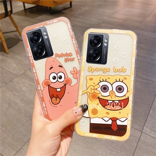 Ready Stock Fashion Casing เคสโทรศัพท์ OPPO A77 5G A57 A96 A76 4G 2022 เคส Phone Case Cartoon SpongeBob Transparent Ultra Light Silicone Soft Back Cover