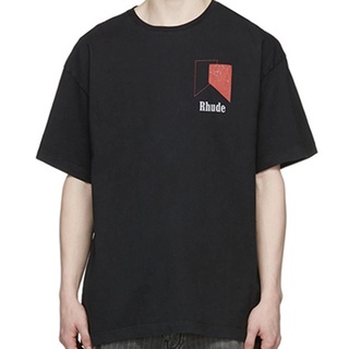 Rhude เสื้อยืดคอกลม แขนสั้น ผ้าฝ้าย พิมพ์ลายตัวอักษร ทรงหลวม สไตล์สตรีท ฤดูร้อน สําหรับผู้ชาย และผู้หญิงS-5XL