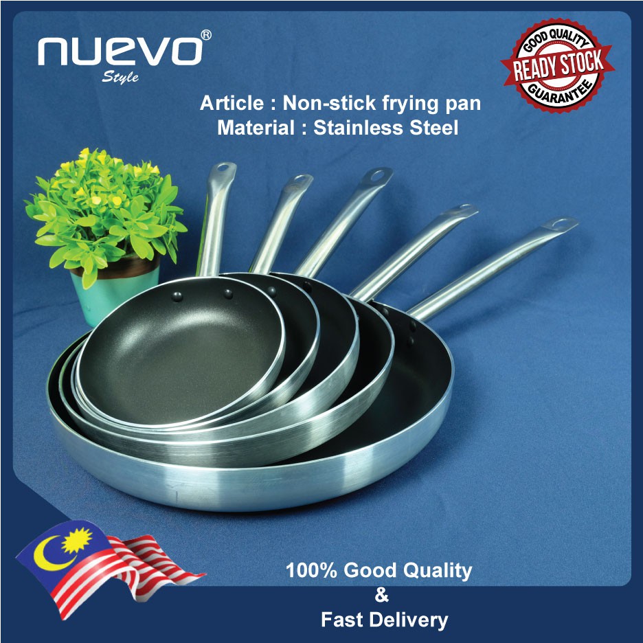NUEVO สไตล์ 304 สแตนเลส Non Stick กระทะสแตนเลสสแตนเลส Stick กระทะผนังผนัง